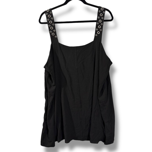 Vince Camuto Black Square Neck Sleeveless Grommet Strap Tank Top 3X - Picture 5 of 11